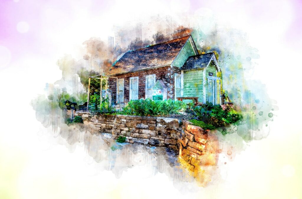 Home House Watercolor Purple Green  - lextotan / Pixabay